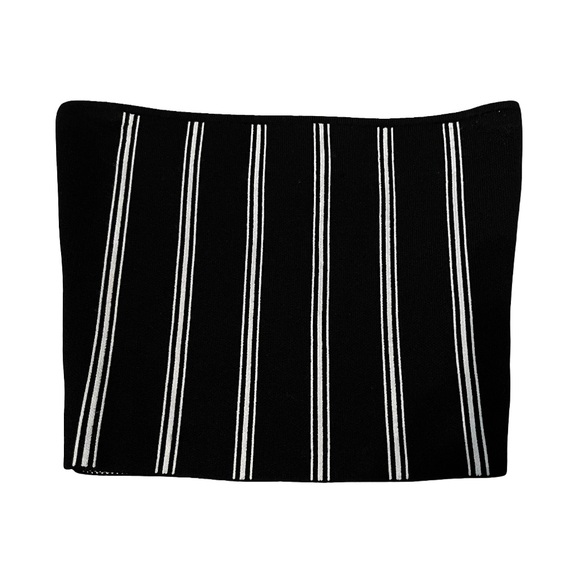 BABATON Aritzia Essamba Sculpt Knit Cropped Tube Top in Black White Stripe Sz S - Picture 1 of 8